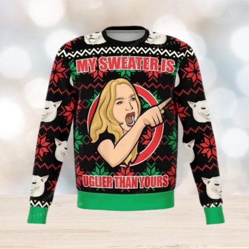 Karen Yelling At Grumpy Cat Meme For Ugly Sweater For Woman