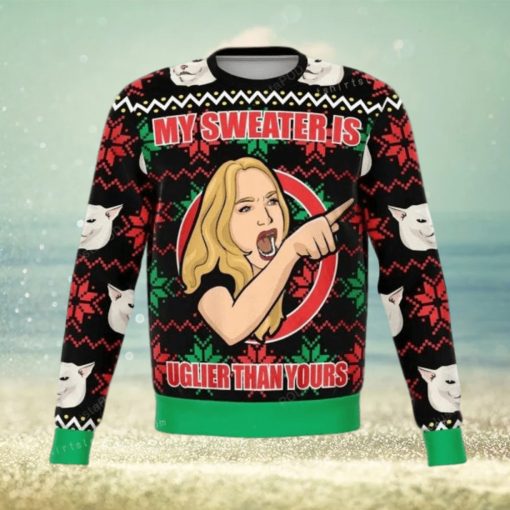 Karen Yelling At Grumpy Cat Meme For Ugly Sweater For Woman