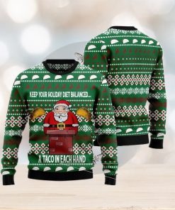 Keep Your Holiday Diet Balanced With Tacos Christmas Gift Ugly Christmas Sweater Xmas Holiday