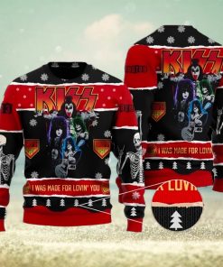 Kiss Roll ‘n Rock I Was Made For Lovin You Ugly Christmas Sweater Design Sweatshirt For Fans Gift