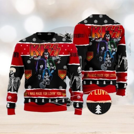 Kiss Roll ‘n Rock I Was Made For Lovin You Ugly Christmas Sweater Design Sweatshirt For Fans Gift