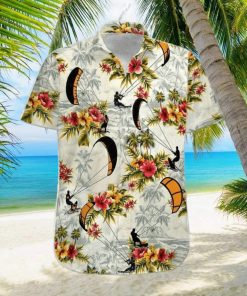 Kitesurfing Yellow Flower Tropical Unisex Hawaiian Shirts