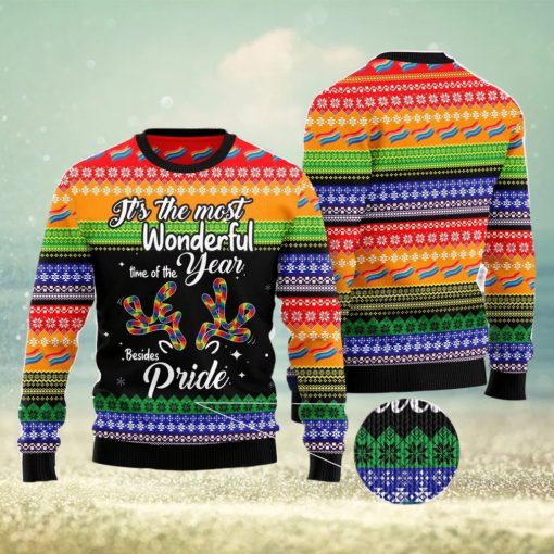 LGBT Beside Pride All Over Printed 3D Ugly Christmas Sweater Christmas Gift For Men And Women