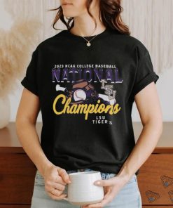 LSU Tigers Comfort Colors Unisex 2023 NCAA Men’s Baseball College World Series Champions Glove & Bat T Shirt