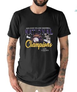 LSU Tigers Comfort Colors Unisex 2023 NCAA Men’s Baseball College World Series Champions Glove & Bat T Shirt