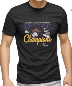 LSU Tigers Comfort Colors Unisex 2023 NCAA Men’s Baseball College World Series Champions Glove & Bat T Shirt