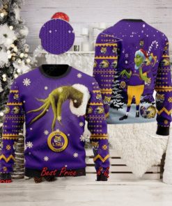 LSU Tigers Grinch Candy Cane Ugly Christmas Sweater