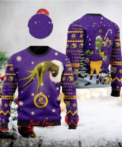 LSU Tigers Grinch Candy Cane Ugly Christmas Sweater