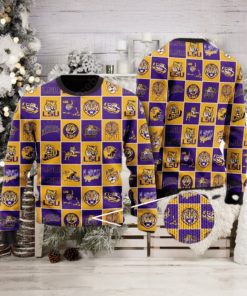 LSU Tigers Logos Ugly Christmas Sweater