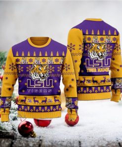 LSU Tigers Personalized Name Ugly Christmas Sweater