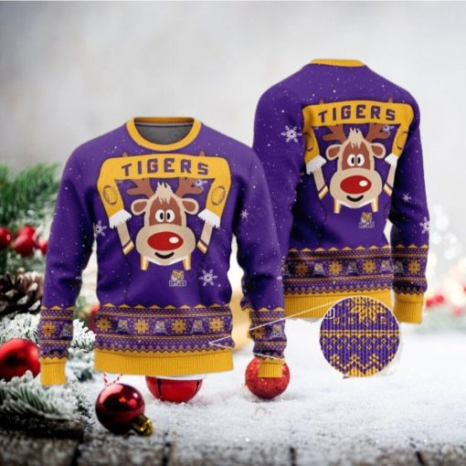 LSU Tigers Reindeer Ugly Christmas Sweater