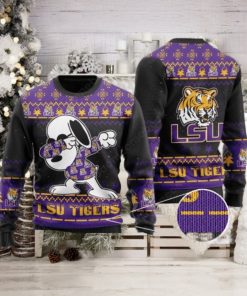 LSU Tigers Snoopy Dabbing Ugly Christmas Sweater