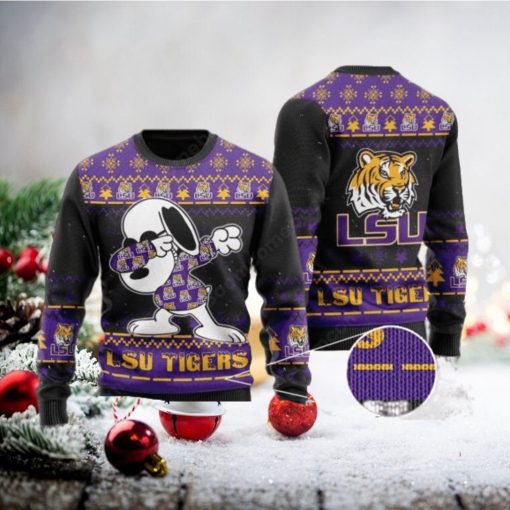 LSU Tigers Snoopy Dabbing Ugly Christmas Sweater