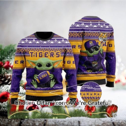 LSU Tigers Sweater Best selling Baby Yoda Gifts For LSU Fans