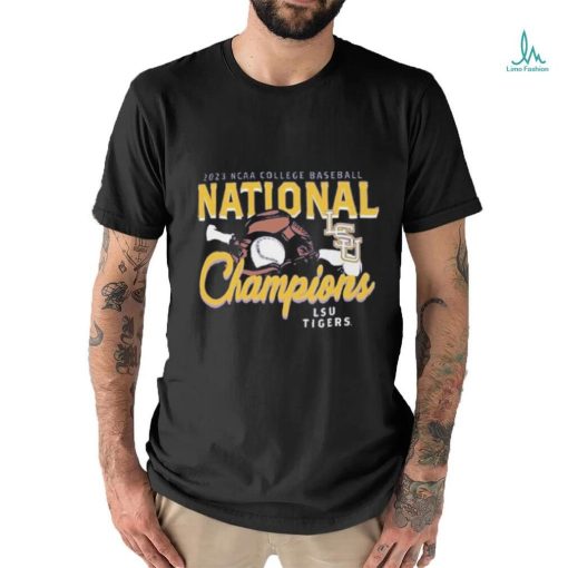 LSU Tigers Women’s 2023 NCAA Men’s Baseball College World Series Champions Glove & Bat T Shirt