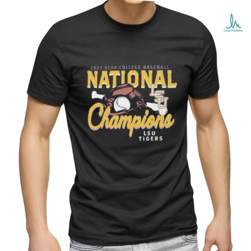 LSU Tigers Women’s 2023 NCAA Men’s Baseball College World Series Champions Glove & Bat T Shirt
