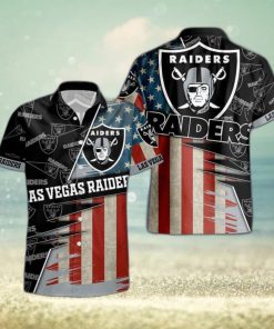 Las Vegas Raiders American Flag Logo Hawaiian Shirt Vacation Gift For Men And Women Gift