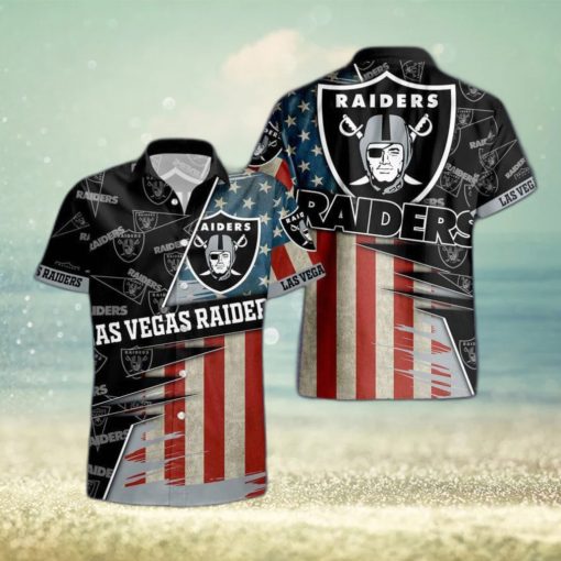 Las Vegas Raiders American Flag Logo Hawaiian Shirt Vacation Gift For Men And Women Gift