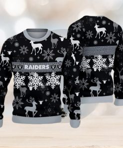 Las Vegas Raiders Christmas Pattern Ugly Christmas Sweater Bells AOP Gift For Fans