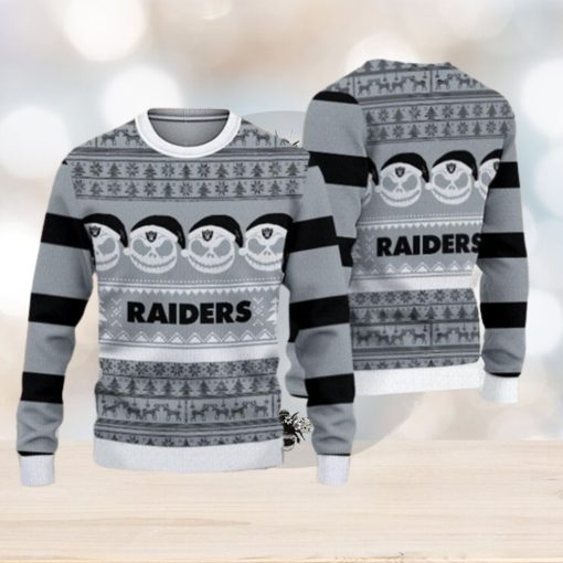 Las Vegas Raiders Jack Skellington Halloween Ugly Christmas Sweater Ugly