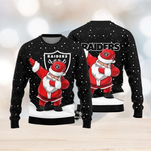 Las Vegas Raiders Dab Santa Knitted Ugly Christmas Sweater AOP Gift For Men And Women