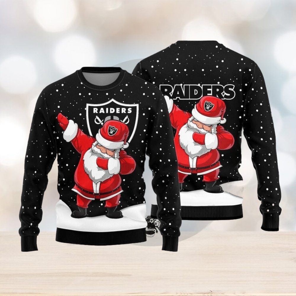 Las Vegas Raiders Dab Santa Knitted Ugly Christmas Sweater AOP Gift For Men  And Women - Limotees