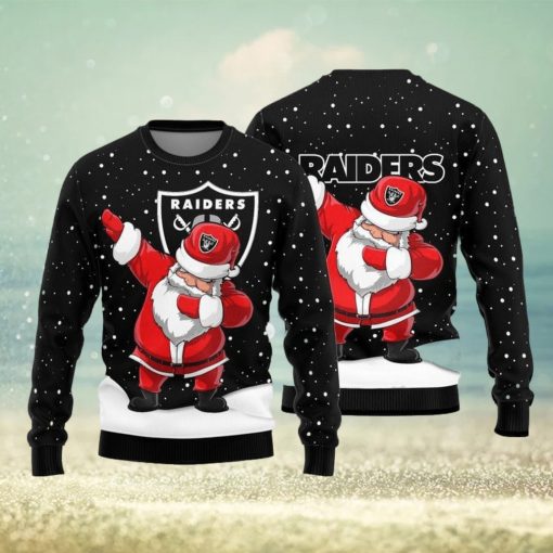 Las Vegas Raiders Dab Santa Knitted Ugly Christmas Sweater AOP Gift For Men And Women