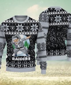 Las Vegas Raiders Dabbing Santa Ugly Christmas Sweater 3D Gift For Fans