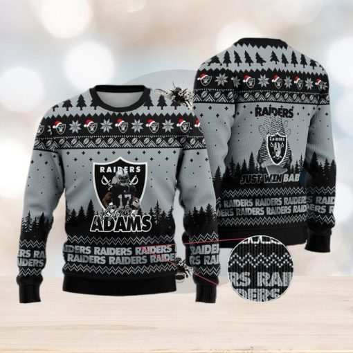 Las Vegas Raiders – Davante Adams #17 Super Bowl LVII 2023 Just Win Baby Ugly Christmas Sweater