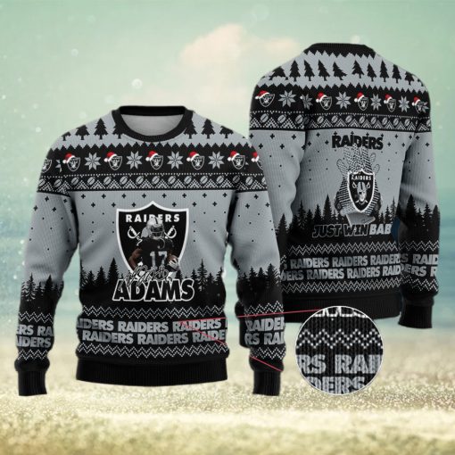 Las Vegas Raiders – Davante Adams #17 Super Bowl LVII 2023 Just Win Baby Ugly Christmas Sweater