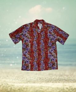 Lei of Aloha Red Cotton Poplin Men s Hawaiian Shirt