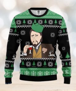 Leonardo Dicaprio Drinking Meme Ugly Christmas Sweater 3D Gift For Men And Women