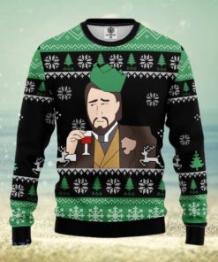 Leonardo Dicaprio Drinking Meme Ugly Christmas Sweater 3D Gift For Men And Women