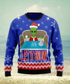 Let It Snow Alien Santa Ugly Christmas Sweater