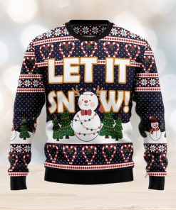 Let It Snow Cute Snowman Ugly Christmas Sweater