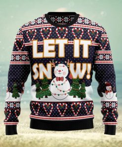 Let It Snow Cute Snowman Ugly Christmas Sweater