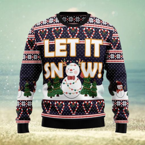 Let It Snow Cute Snowman Ugly Christmas Sweater