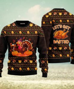 Lets Get Basted Turkey Thanksgiving Ugly Christmas Sweater For Men And Women