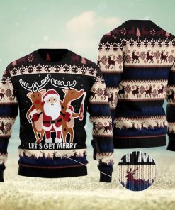 Let‘s Get Merry Christmas Gift Ugly Christmas Sweater Xmas Holiday