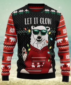 Let‘s Glow Polar Bear Ugly Christmas Sweater Thankgiving Gift Men Women