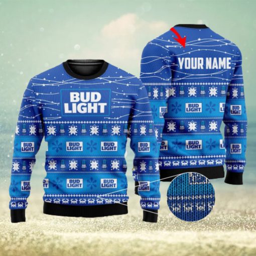 Light Line Personalized Bud Light Beer 3D All Over Printed Ugly Christmas Sweater Christmas Gift For Family