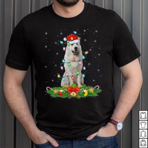 Lighting Xmas Santa Great Pyrenees Dog Christmas Unisex Shirt