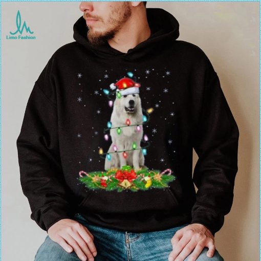 Lighting Xmas Santa Great Pyrenees Dog Christmas Unisex Shirt