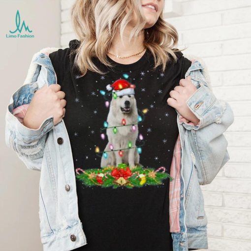 Lighting Xmas Santa Great Pyrenees Dog Christmas Unisex Shirt