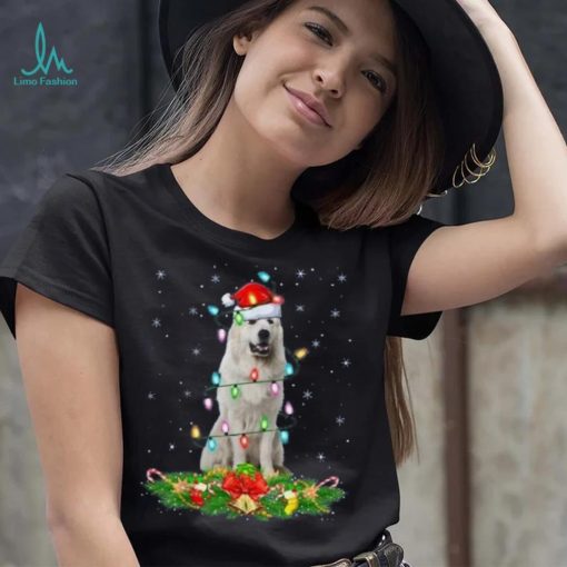 Lighting Xmas Santa Great Pyrenees Dog Christmas Unisex Shirt