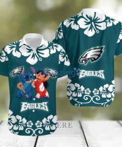 Lilo And Stitch NFL Philadelphia Eagles Hawaiian Shirt Summer Beach Gift