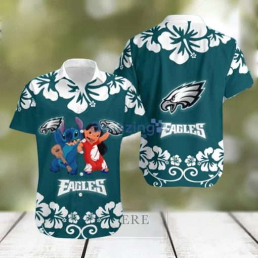 Lilo And Stitch NFL Philadelphia Eagles Hawaiian Shirt Summer Beach Gift