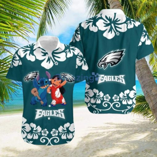 Lilo And Stitch NFL Philadelphia Eagles Hawaiian Shirt Summer Beach Gift