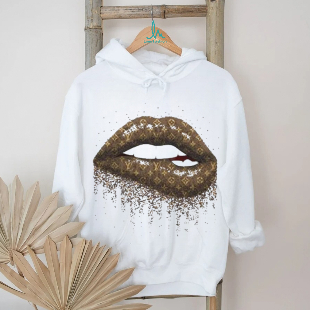 Cheap Lips Dripping Louis Vuitton T Shirt Womens, Black And White