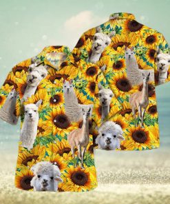 Llama Amidst Sunflowers 3D Hawaiian Shirt Vibrant Printed Design